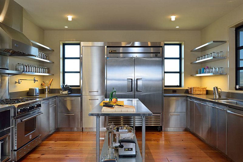 industrial-kitchen-with-steel-fridge