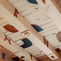 a ceiling installation by Natalie Rich comprises more than 200 handmade elements